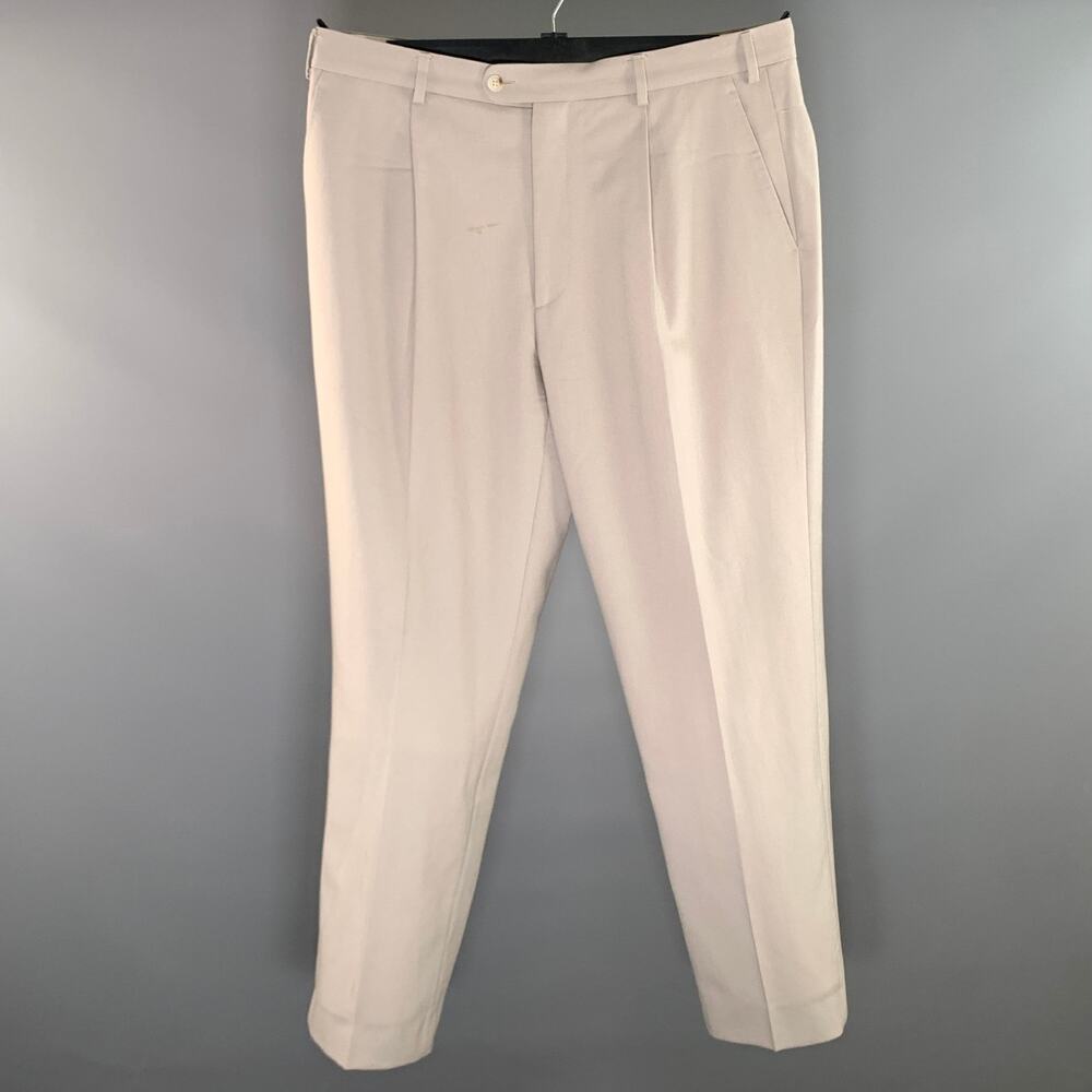 SUIT SUPPLY Size 36 Beige Wool Pleated Dress Pants